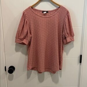 Kim & Cami Blush Textured Blouse size 1X